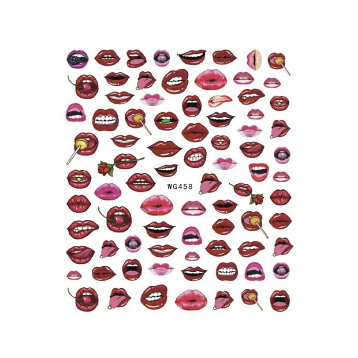 Adanil Renkli Dudak Sticker Z-D8066 - ADANİL-STICKER-Z-D8066
