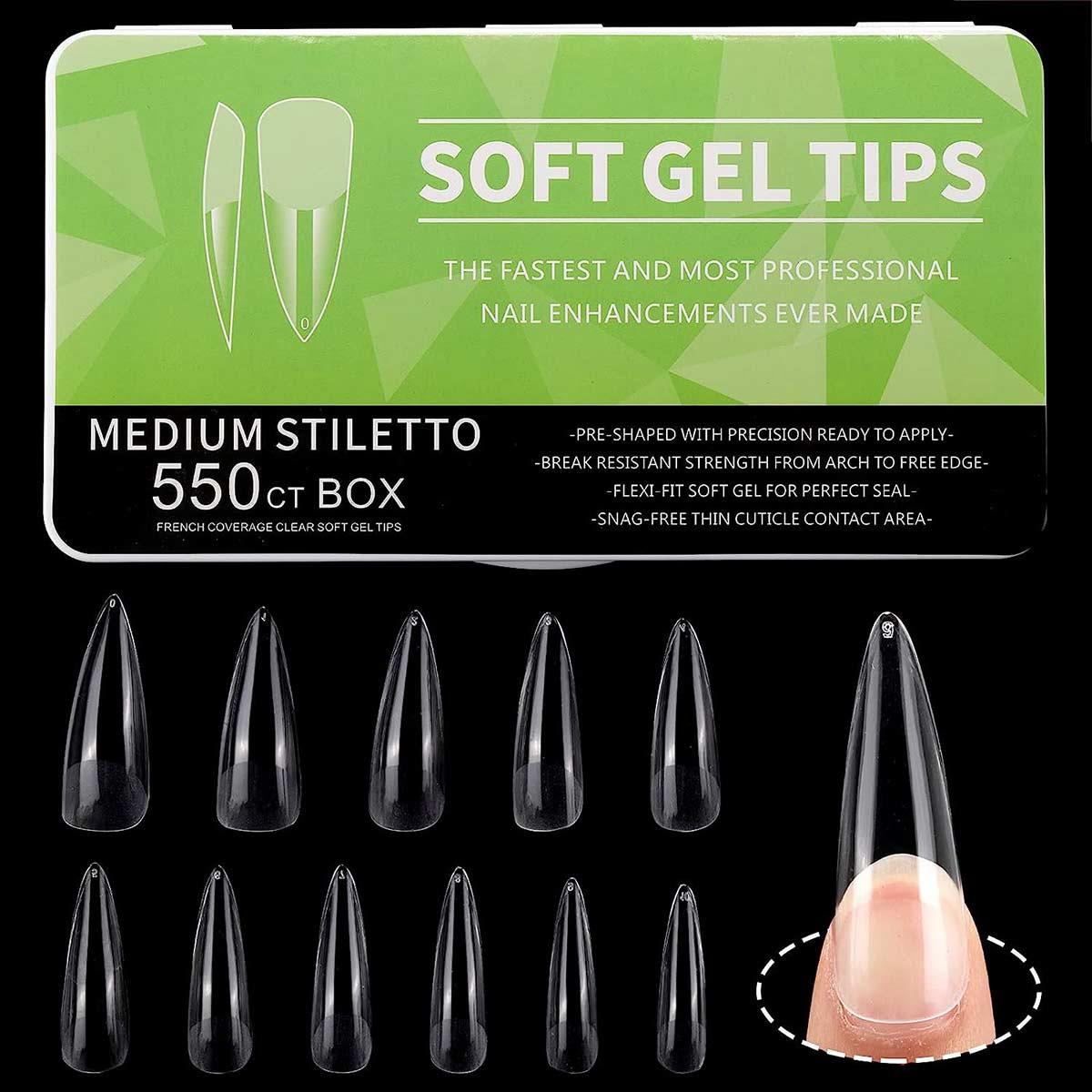 Adanil Yeni Nesil Medium Stiletto Jel Tips Kolay Kullanım Hızlı İşlem 550 Adet - ADANİL-YENİ-MEDIUM-STILETTO-JEL-TIPS