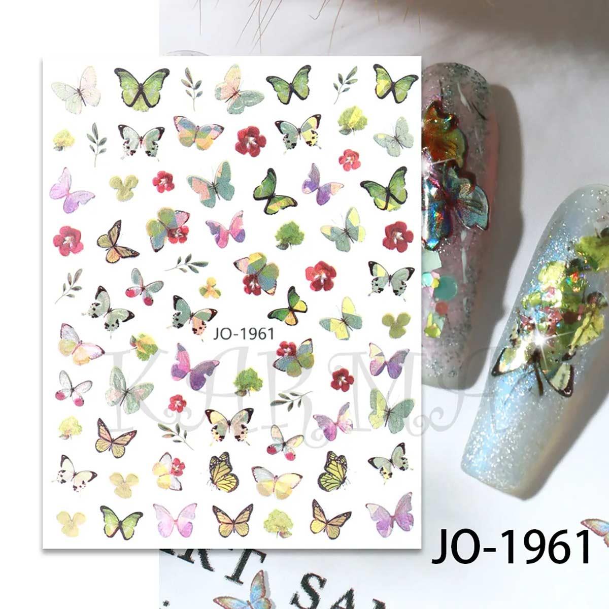 Adanil Yeşil Kelebek Zeytin Dalı Çiçek Sticker J0-1961 - ADANİL-STICKER-J0-1961