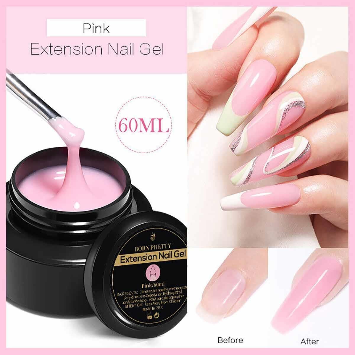 Born Pretty Nail Extension Gel Pembe 60 ml - BORN-PRETTY-60-ML-PEMBE-JEL
