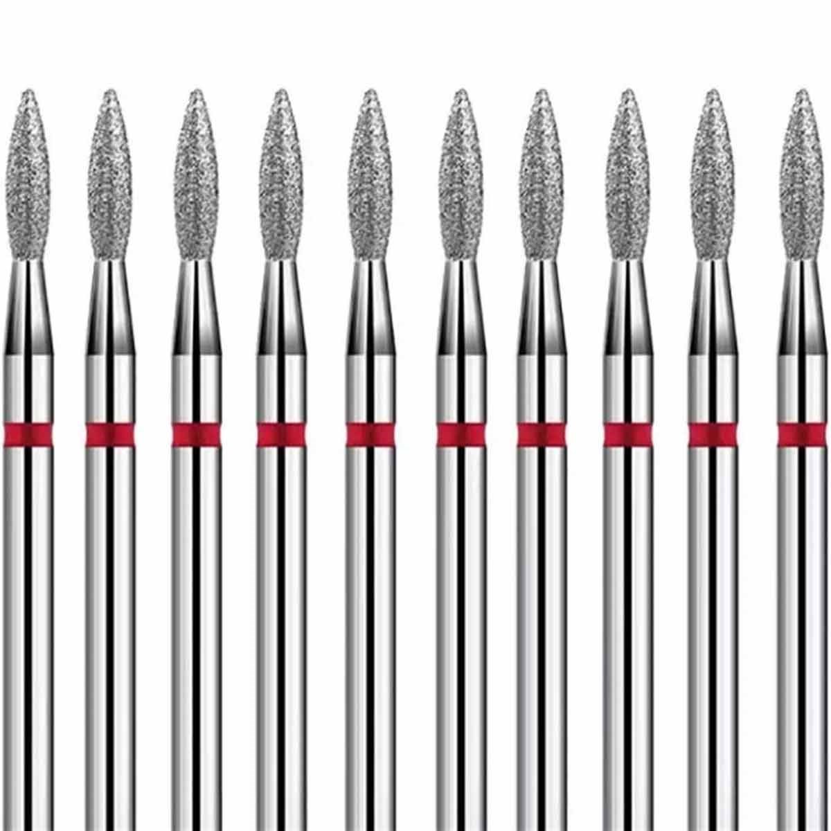 ELLEA NAİL 10'LU ATEŞ KIRMIZI ELMAS FREZE UÇ