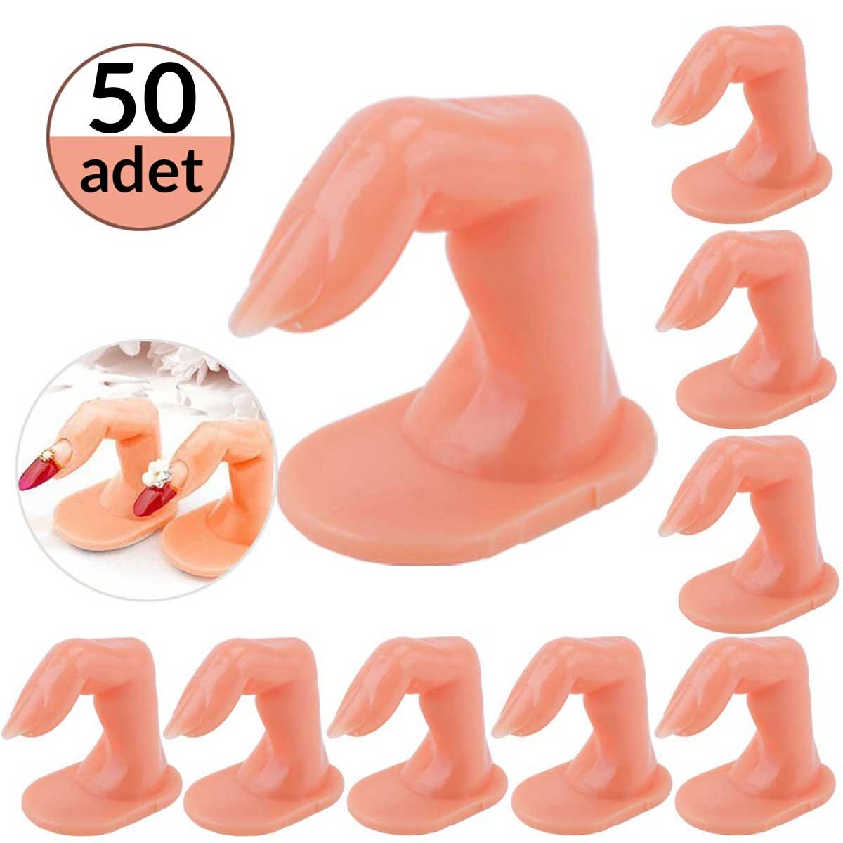 ELLEA NAIL PROTEZ TIRNAK EĞİTİM PARMAĞI 50'Lİ