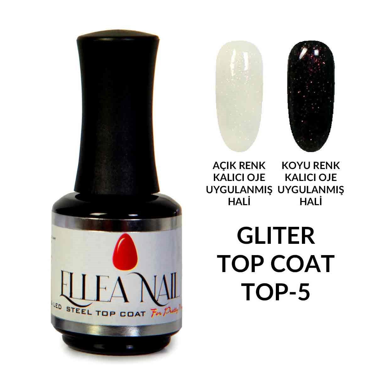 ELLEA NAIL SİMLİ KALICI OJE SERİSİ GLITTER TOP COAT TOP-5