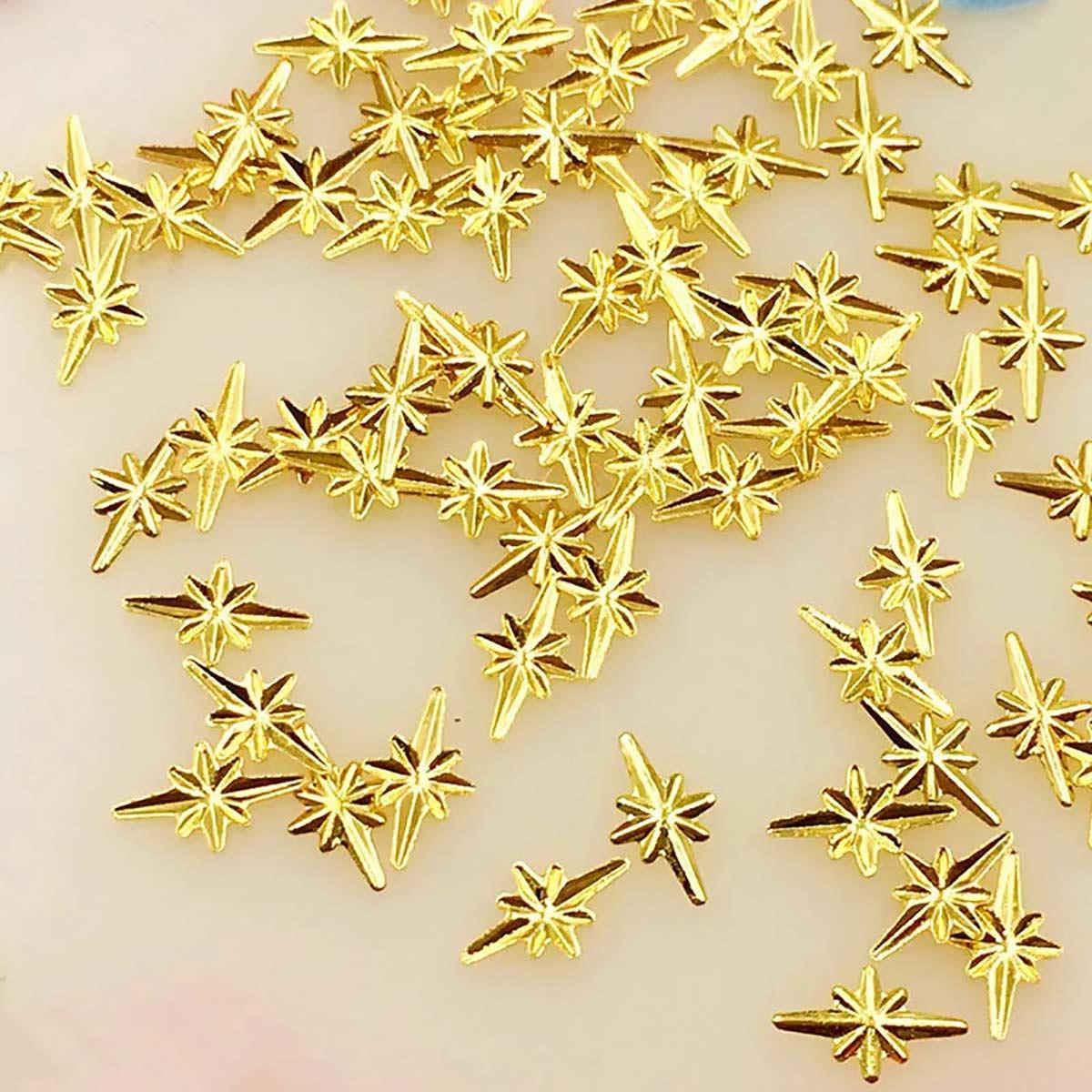 Kutup Yıldızı Altın Renk 50 Adet Kutup Yıldızı Tırnak Süsleme Nail Art - KUTUP-YILDIZI-50-ADET-ALTIN