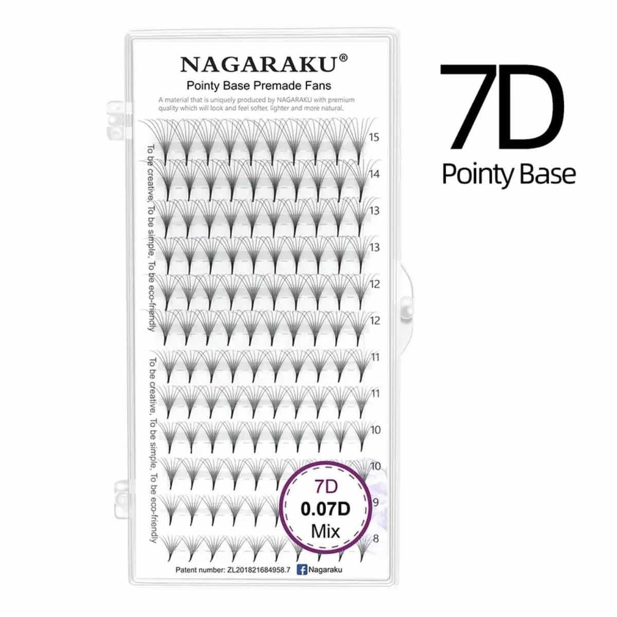 NAGARAKU 7D VOLÜME MIX İPEK KİRPİK 0.07 KALINLIK D KIVRIM 8-15 MM - NAGARAKU-7D-007-D-MIX