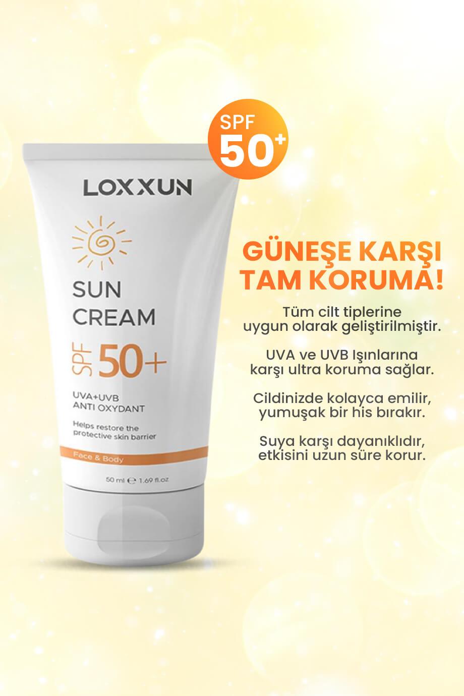 Yüksek Korumalı Güneş Kremi SPF 50+ - Loxxun Kozmetik