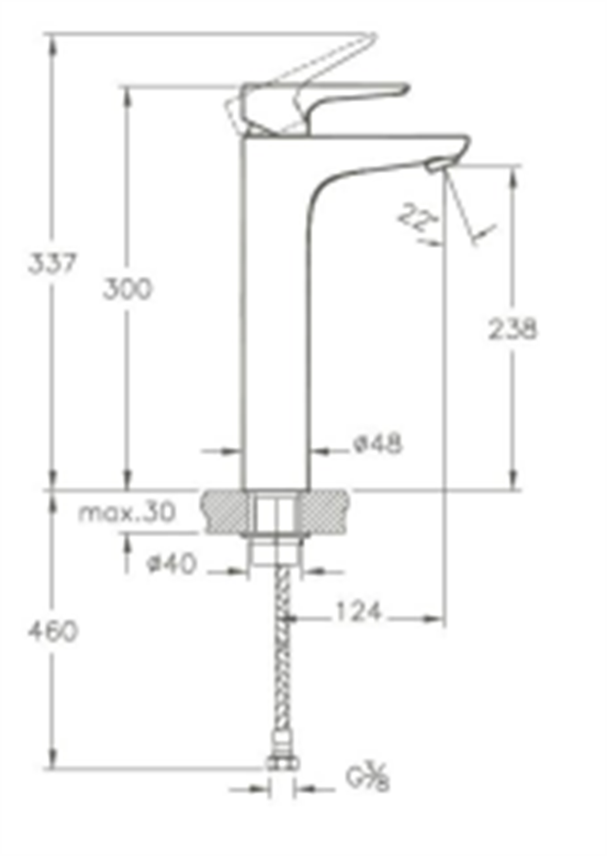 Artema A42322 X-Line Yüksek Lavabo Bataryası