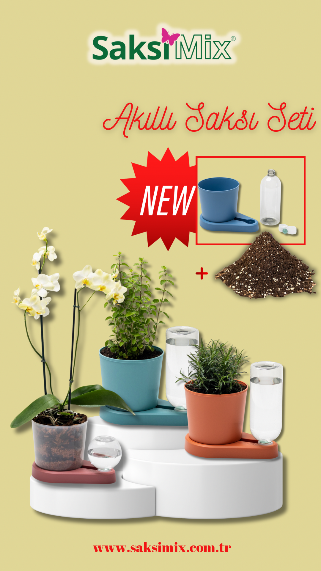 Herbal Hero Saksı Pembe Akıllı Saksı