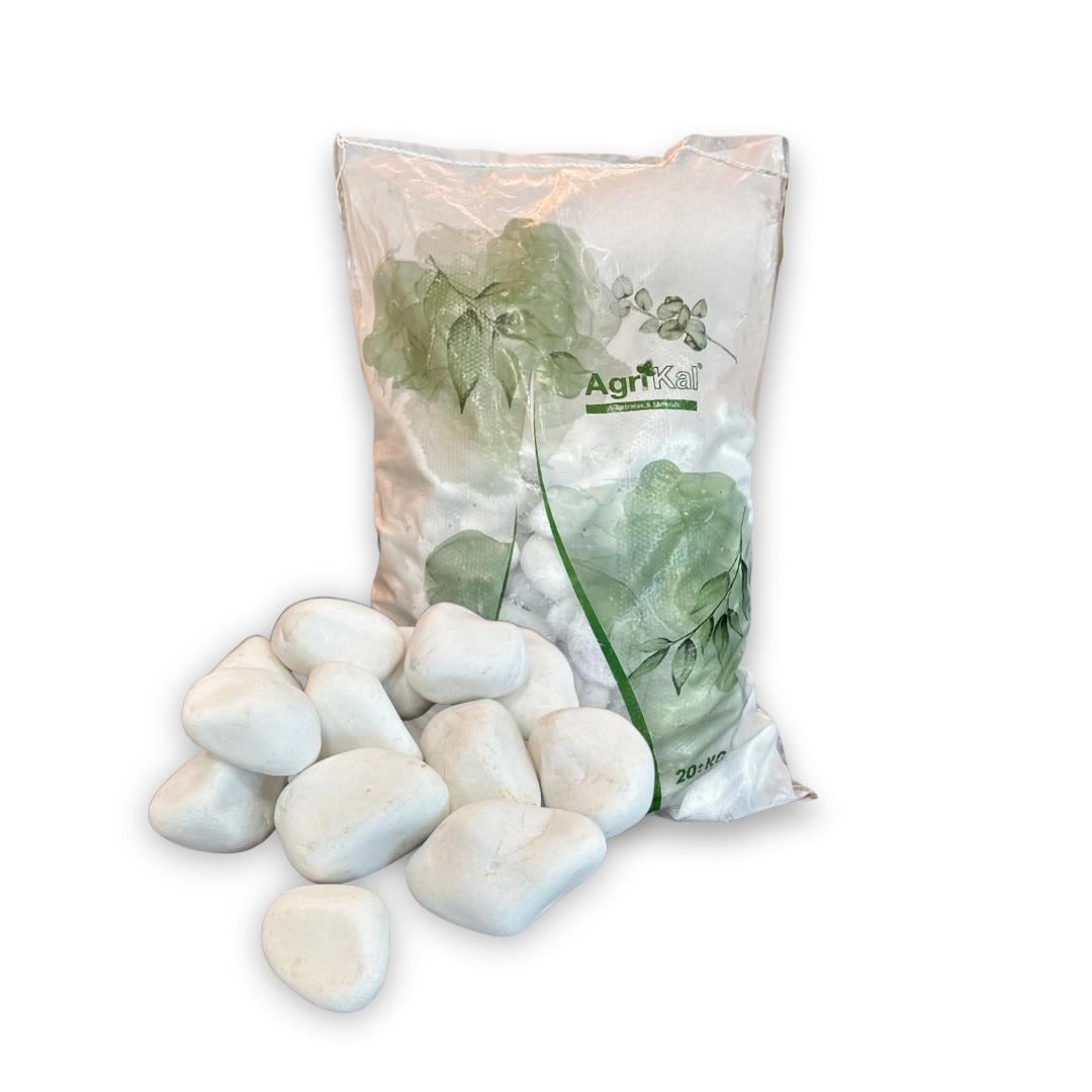 20 kg Large (4-6 cm) Beyaz Dolomit Doğal Taş