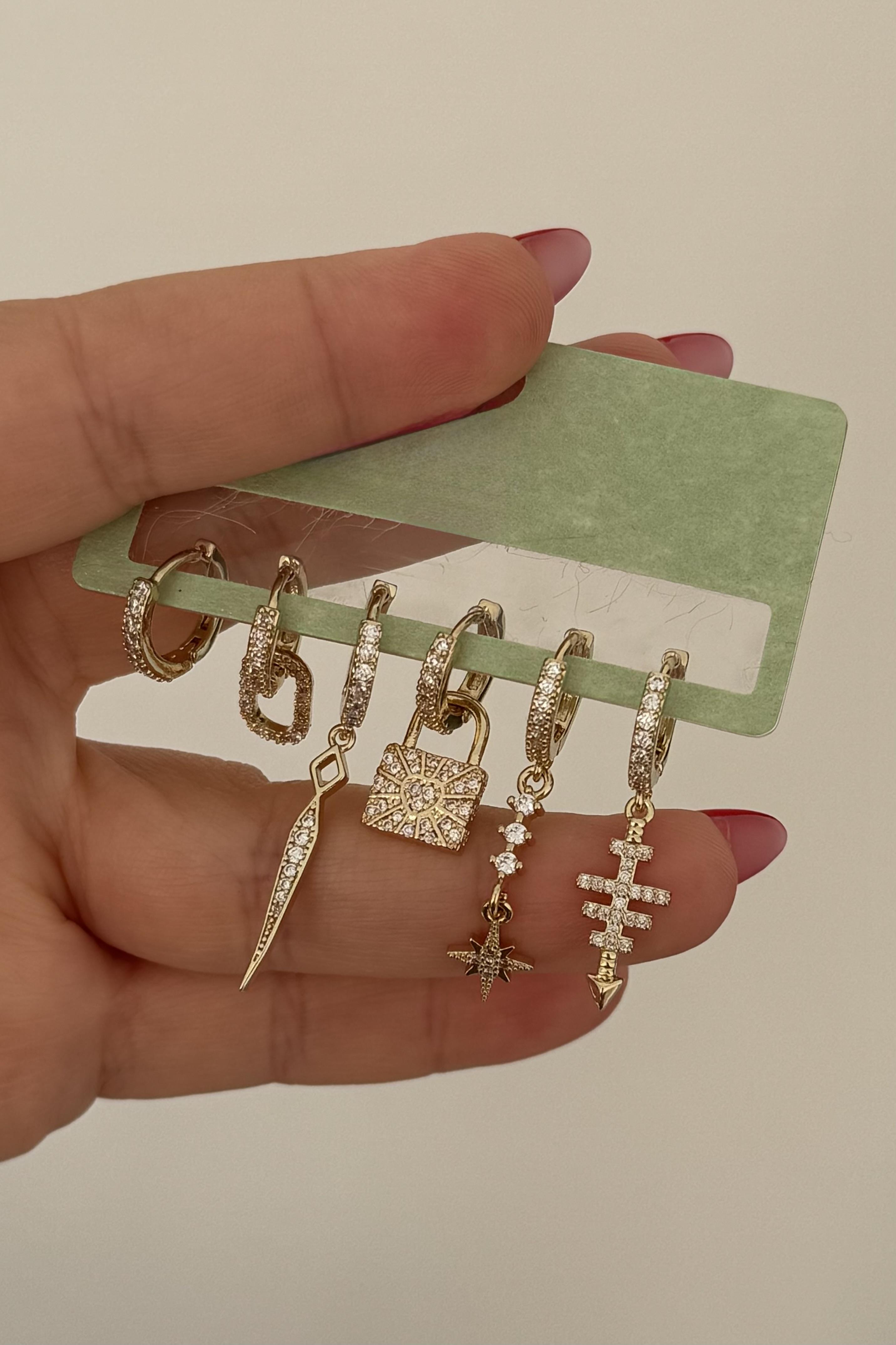 6lı Set Küpe