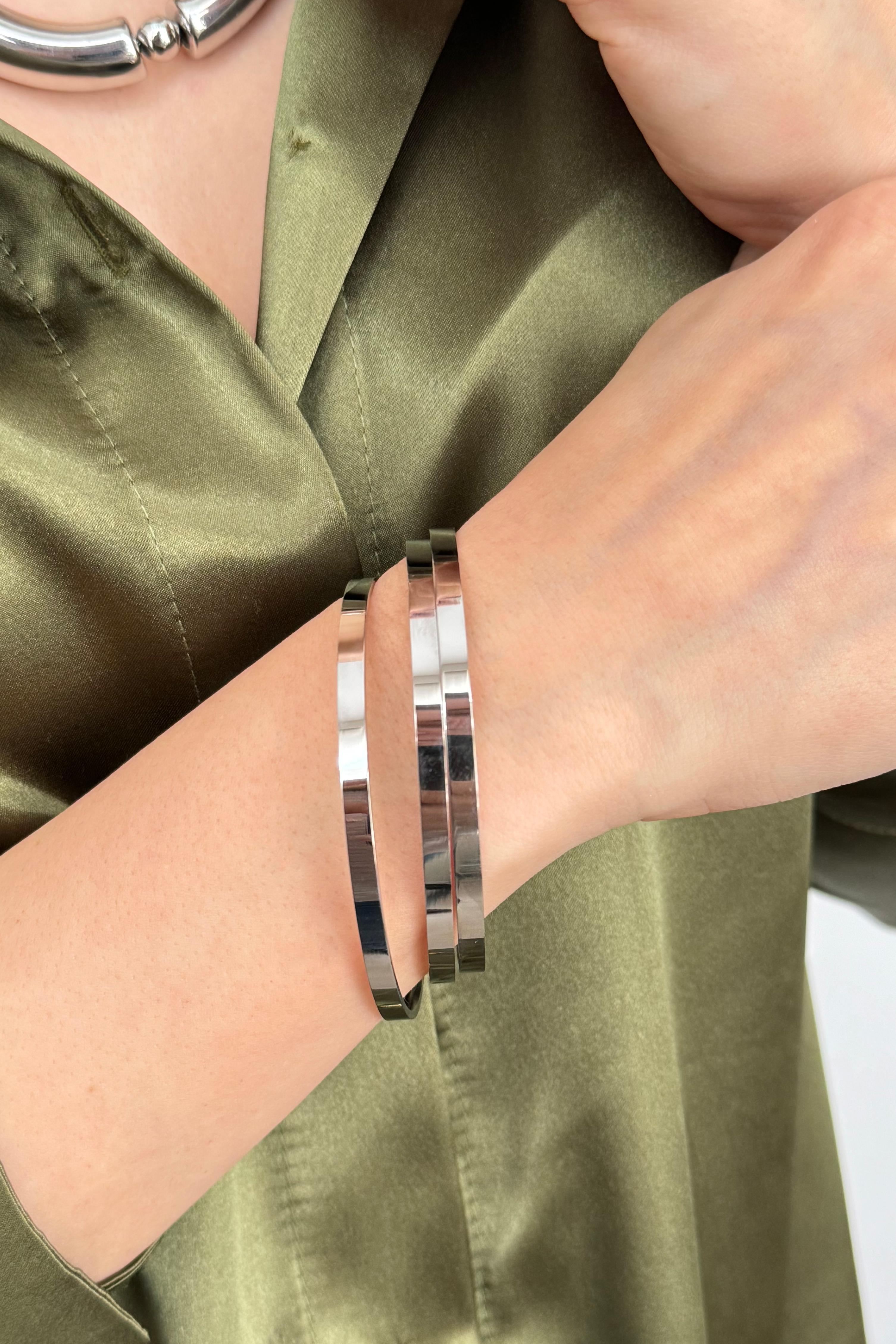 Ajda Bileklik Silver 3'lü 4mm