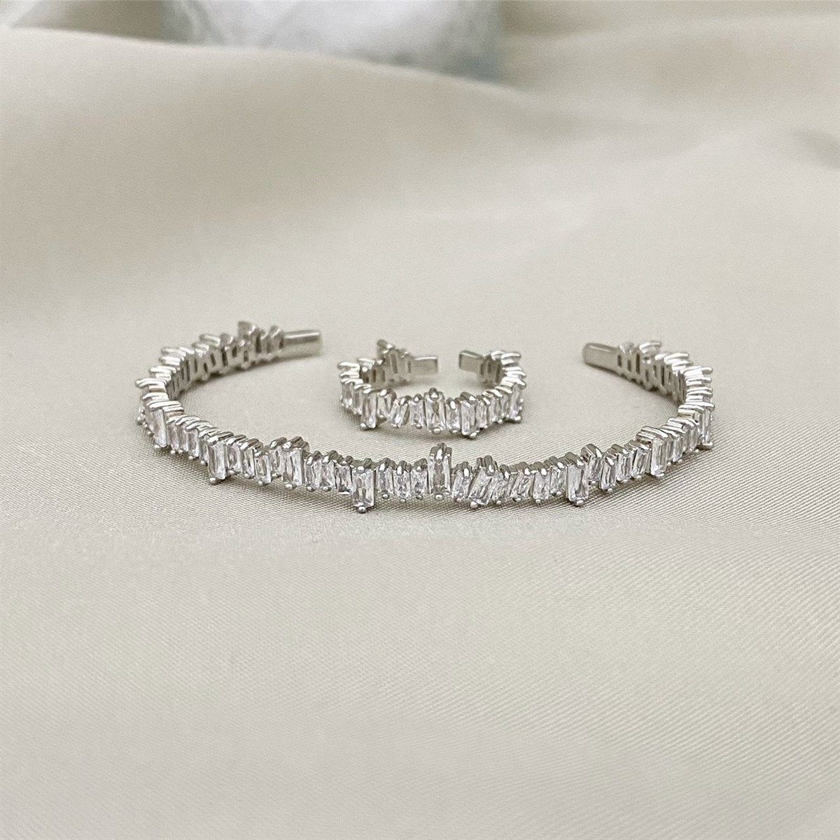 Kelepçe-Yüzük Set Slim Silver