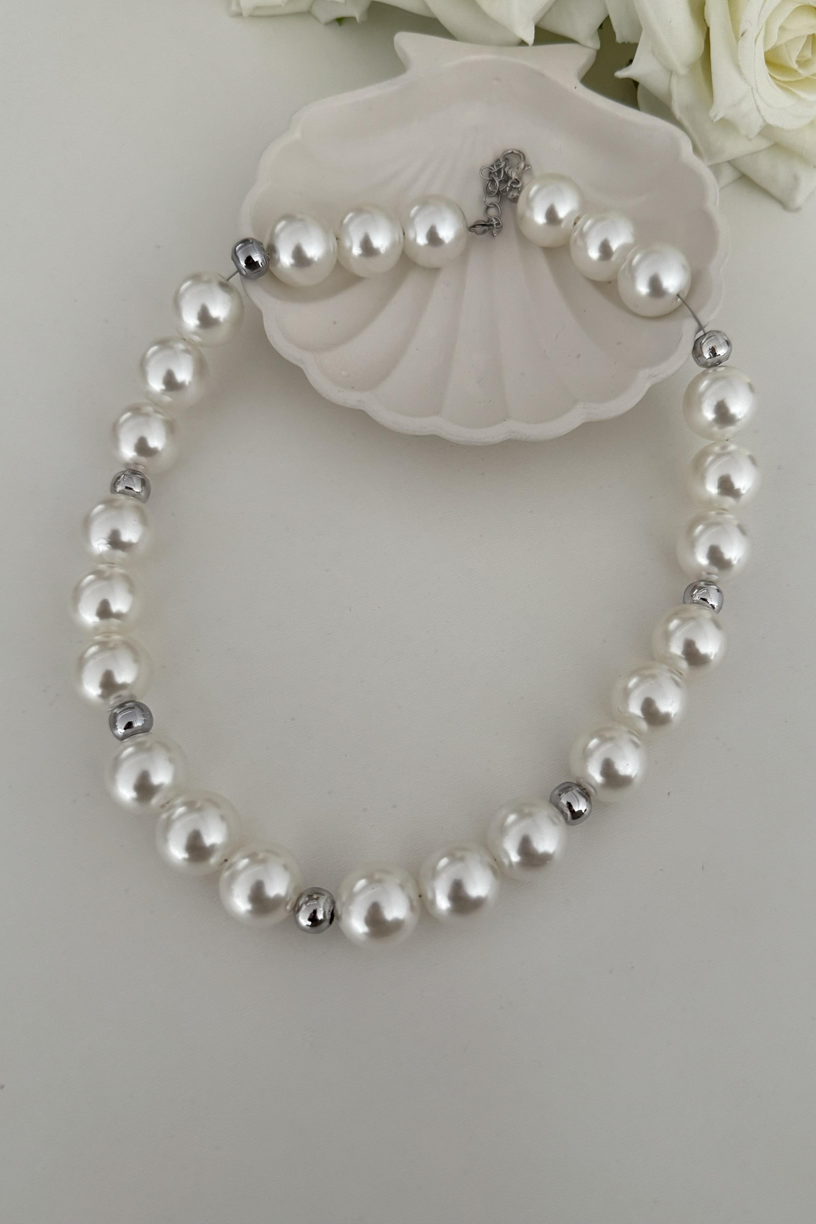 Big Pearl Silver Kolye
