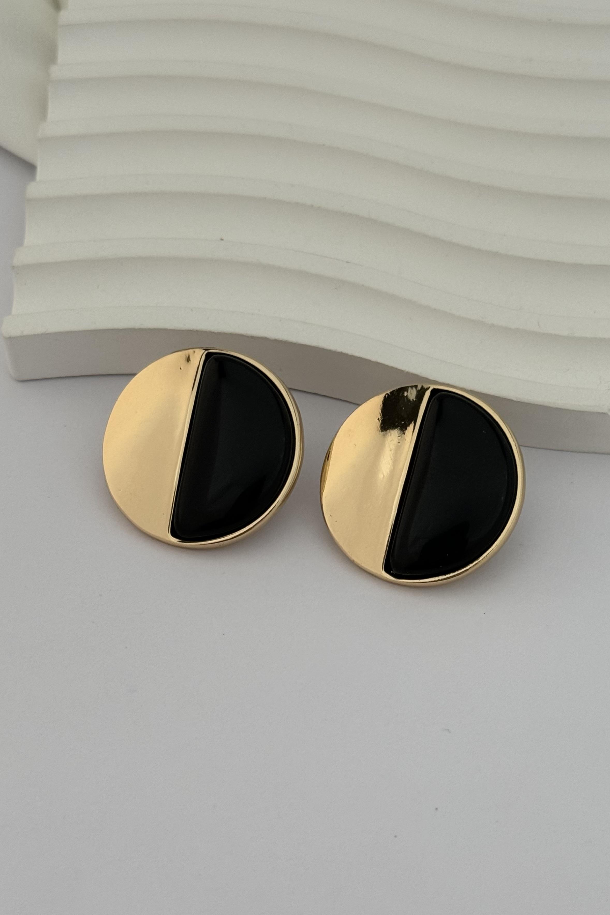 Black & Gold Point Küpe