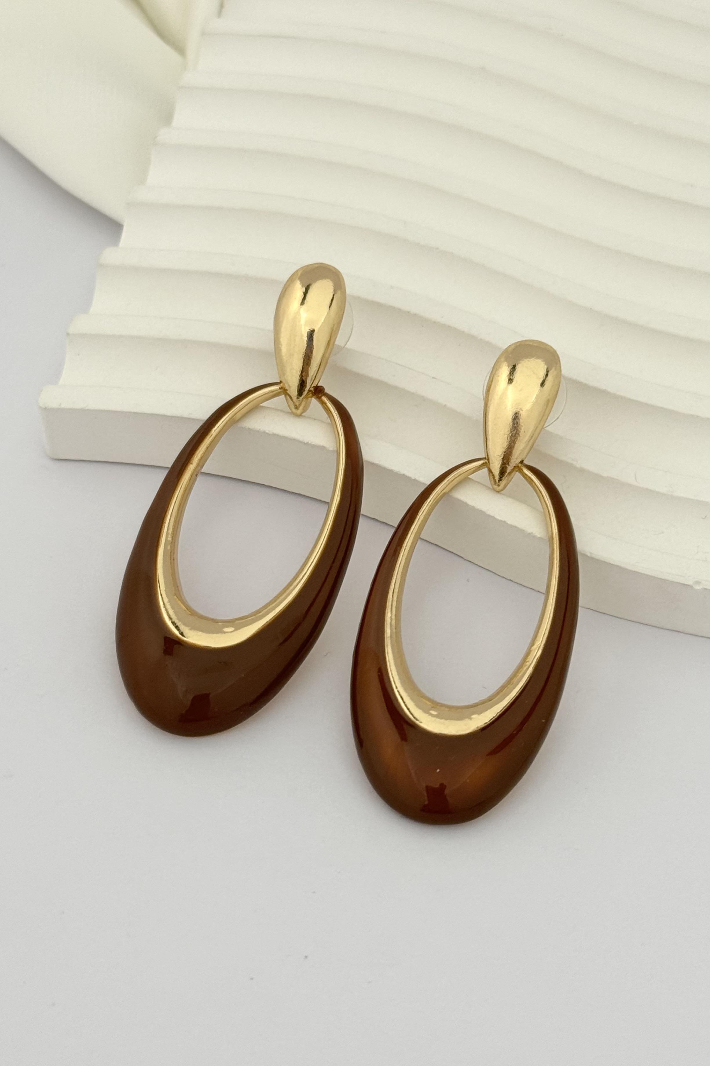 Brown Hoop Küpe
