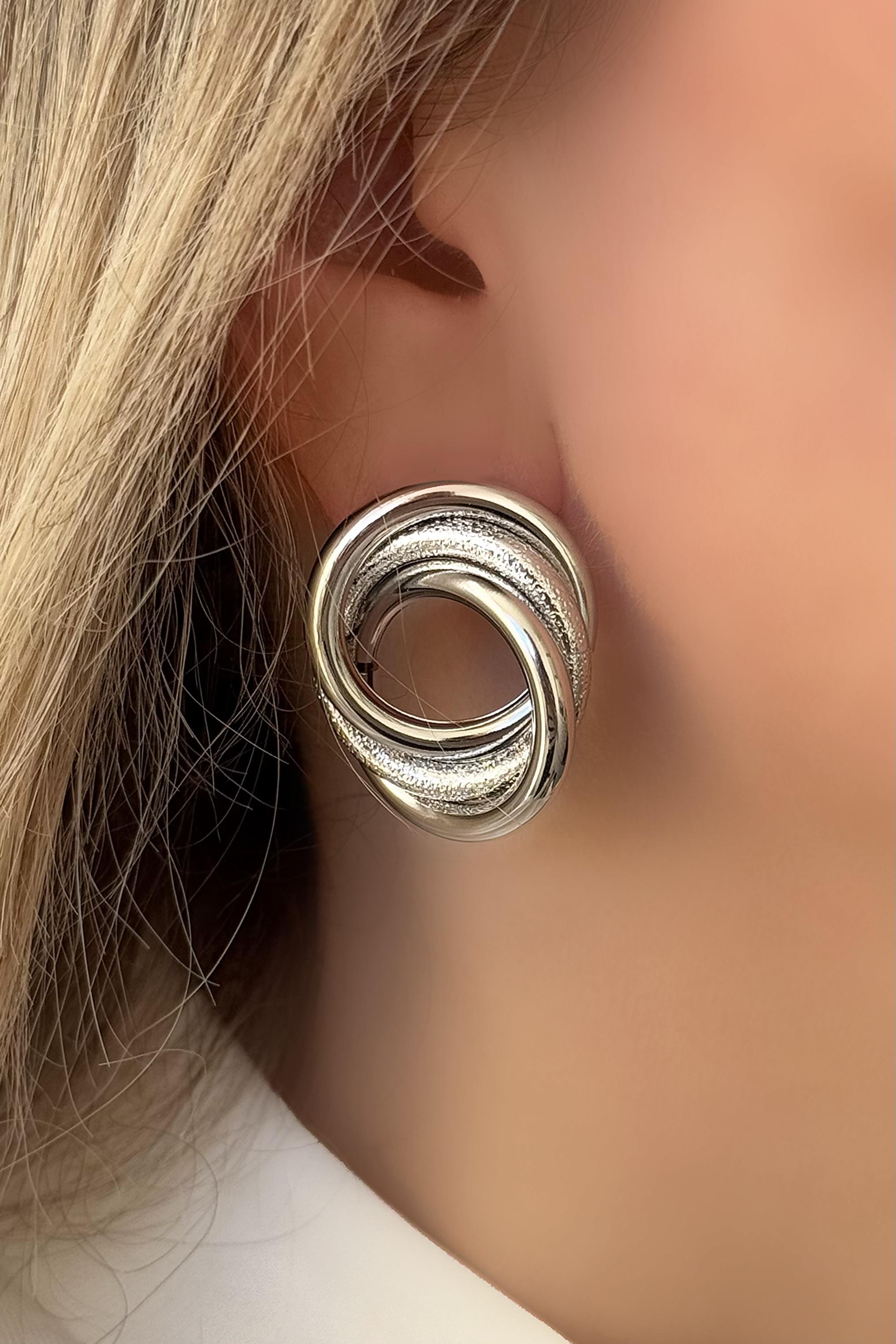 Circle Silver Küpe