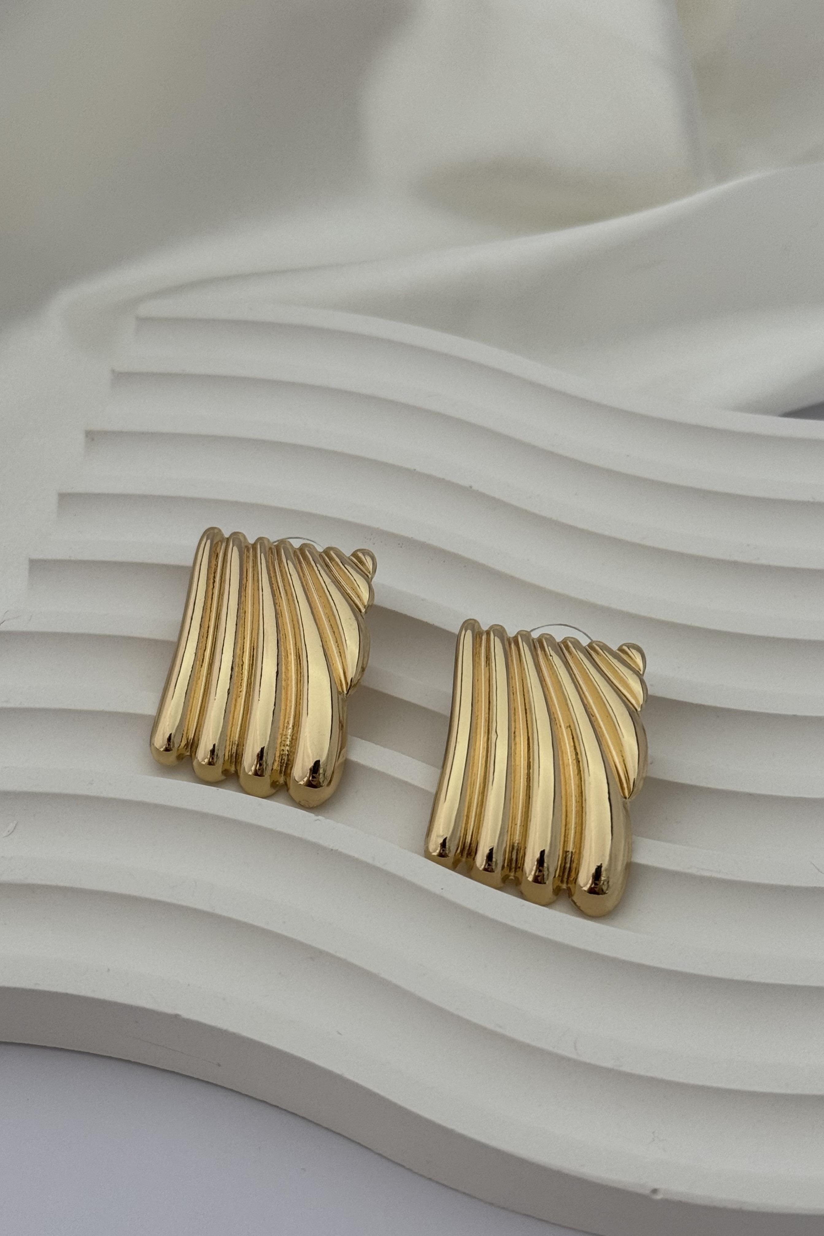 Cute Flat Gold Küpe