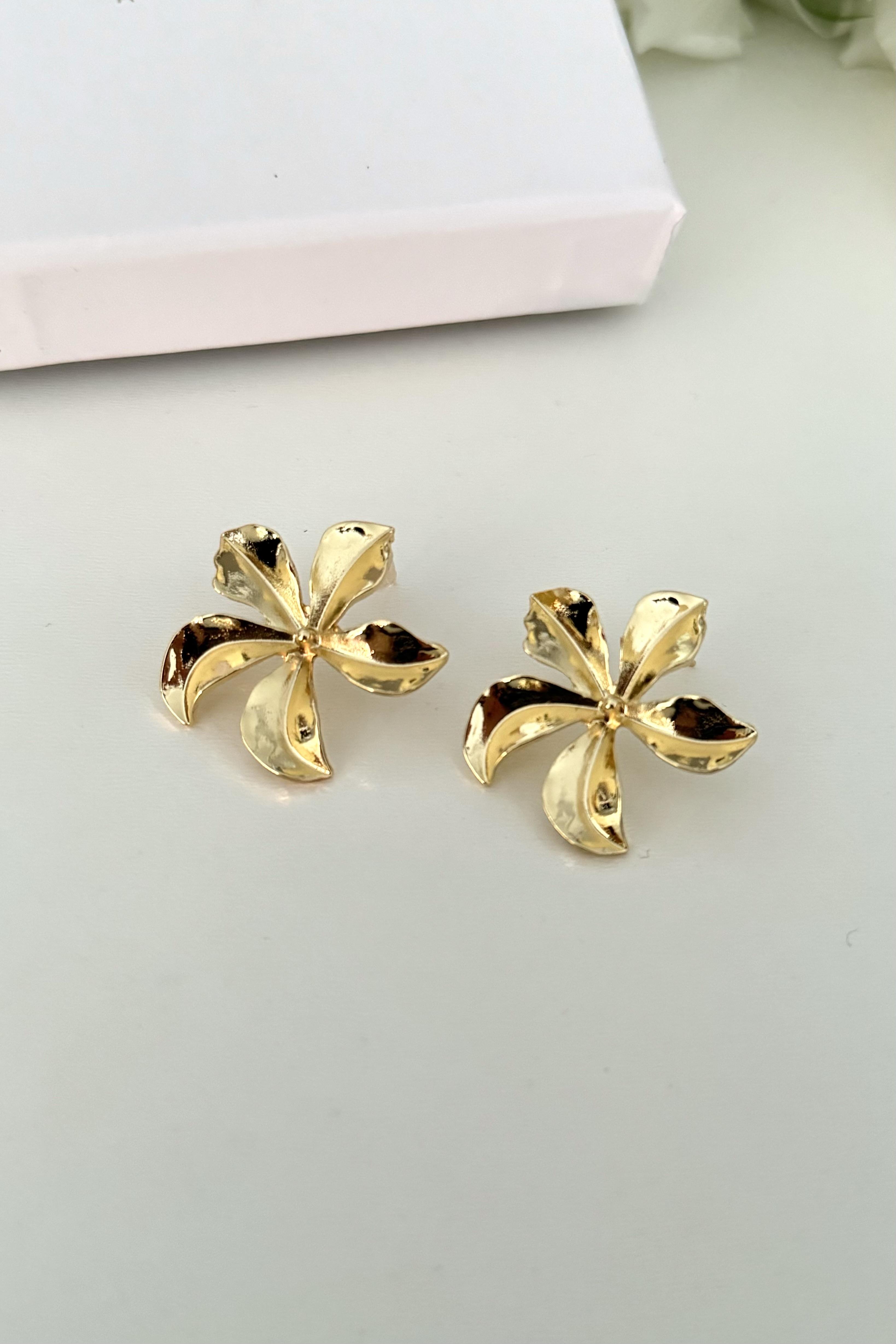 Flower Gold Küpe
