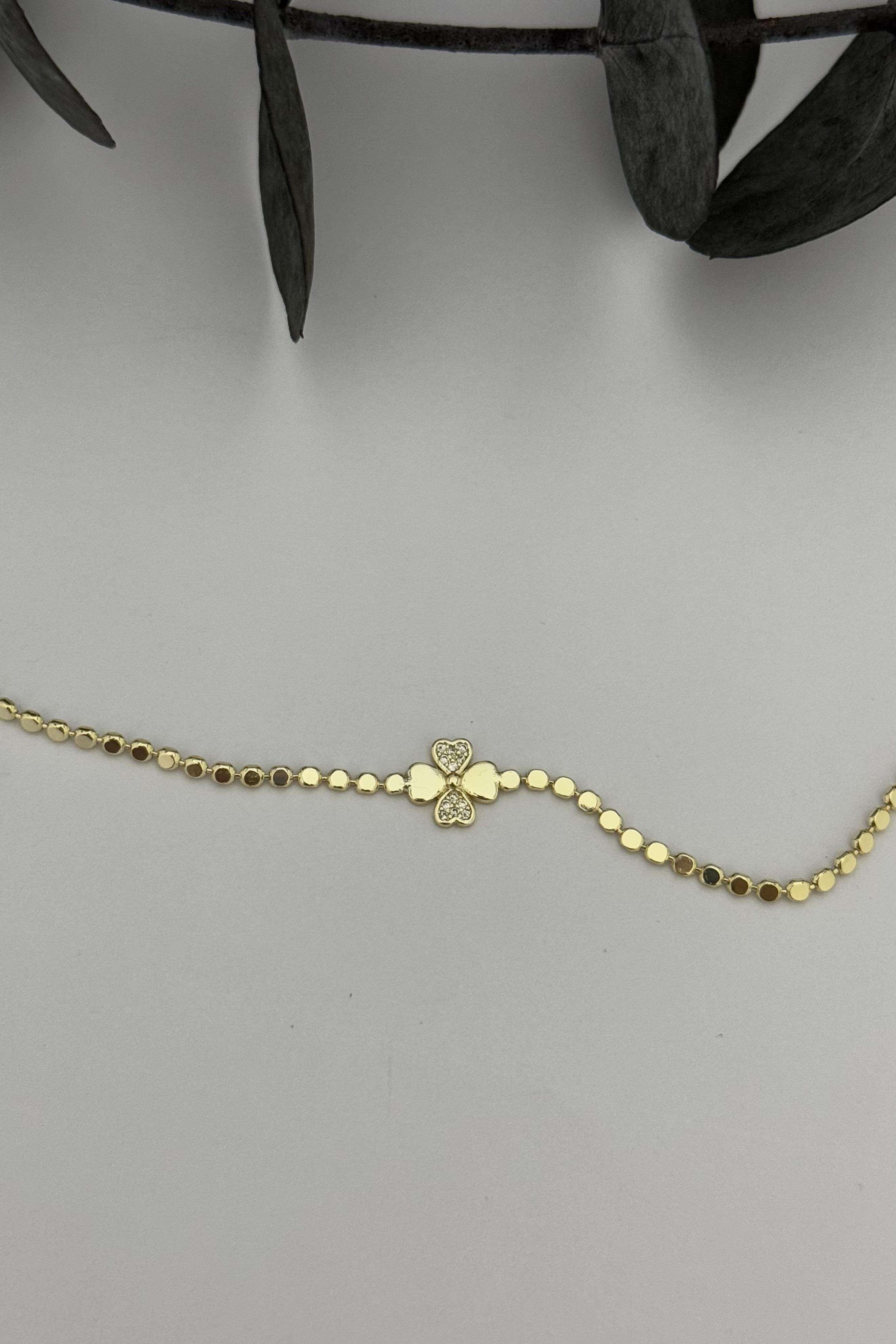 Glamour Clover Gold Bileklik
