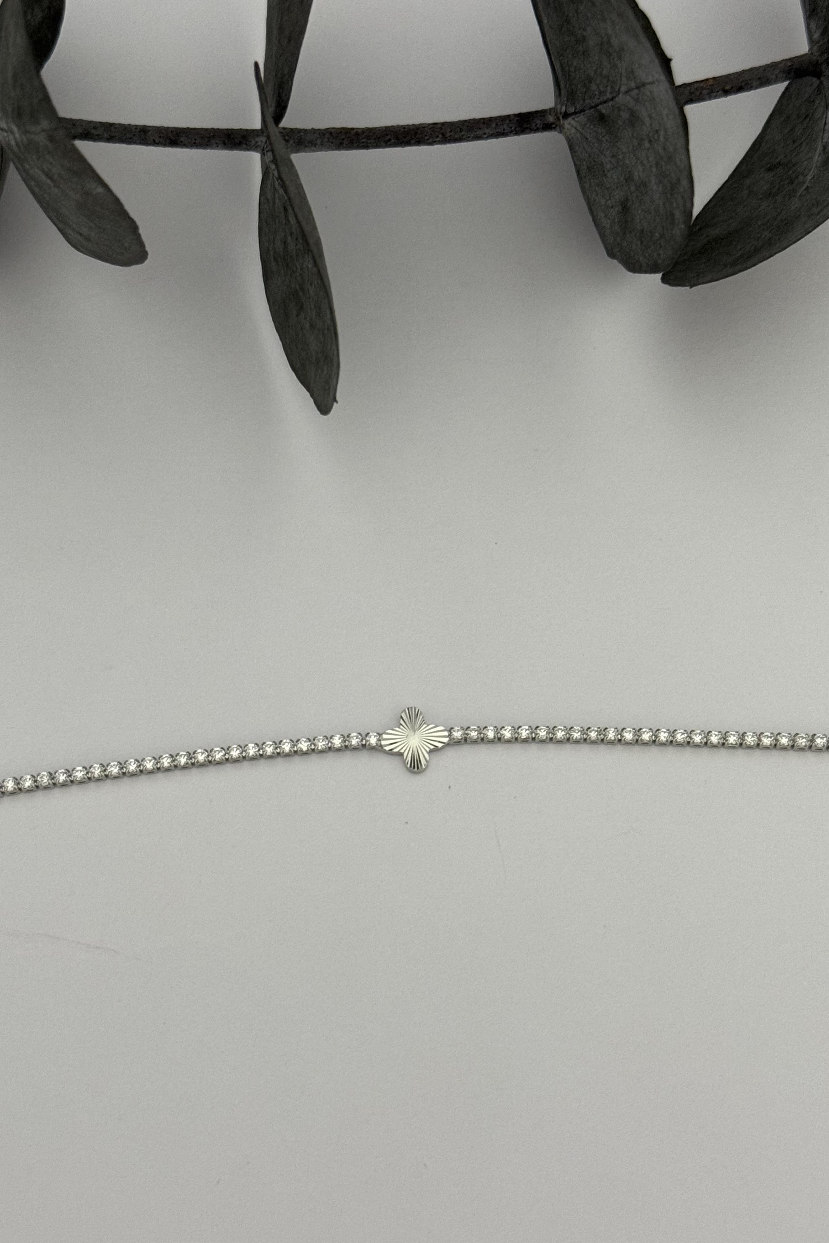Glamour Clover Silver Bileklik