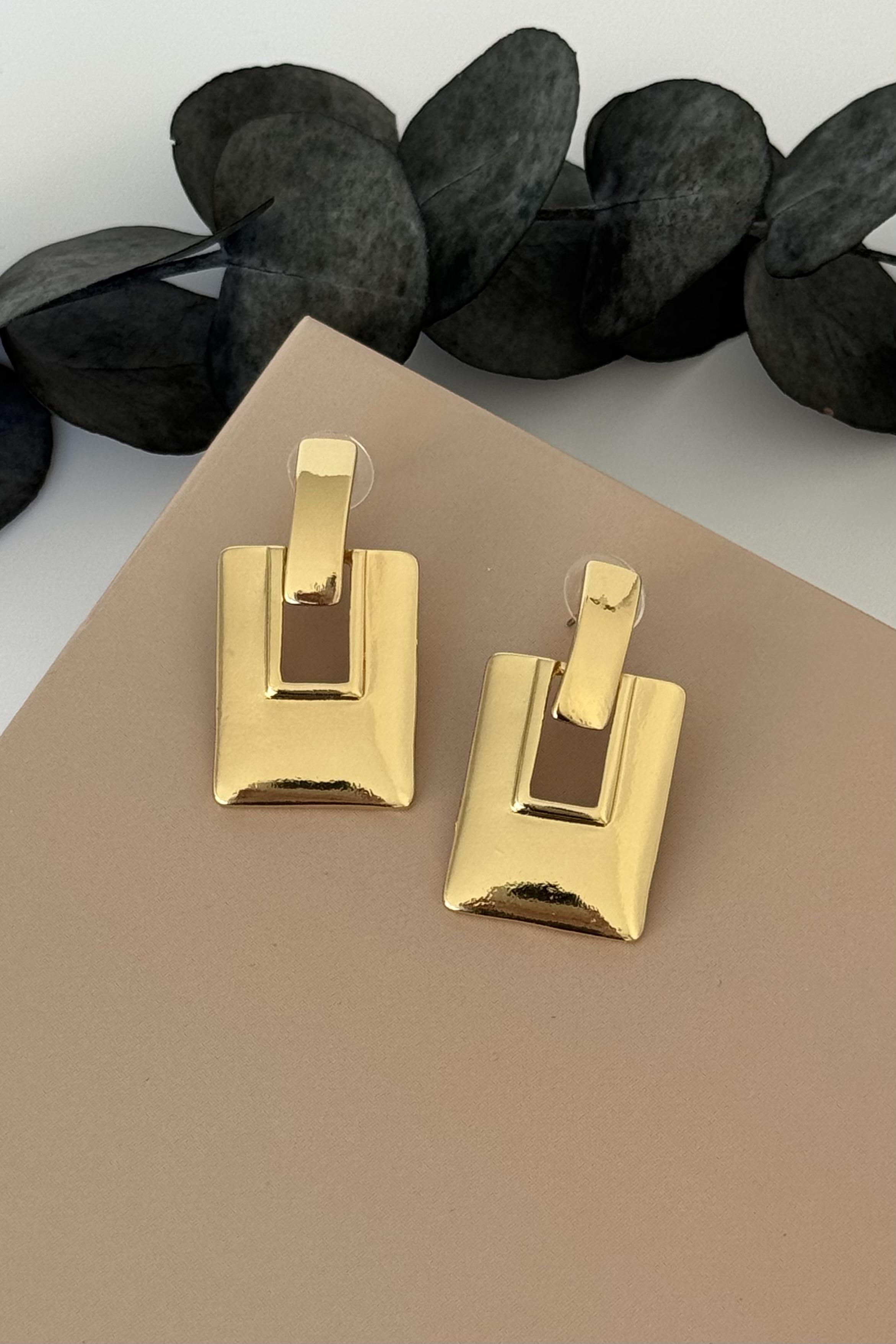Gold Frame Küpe