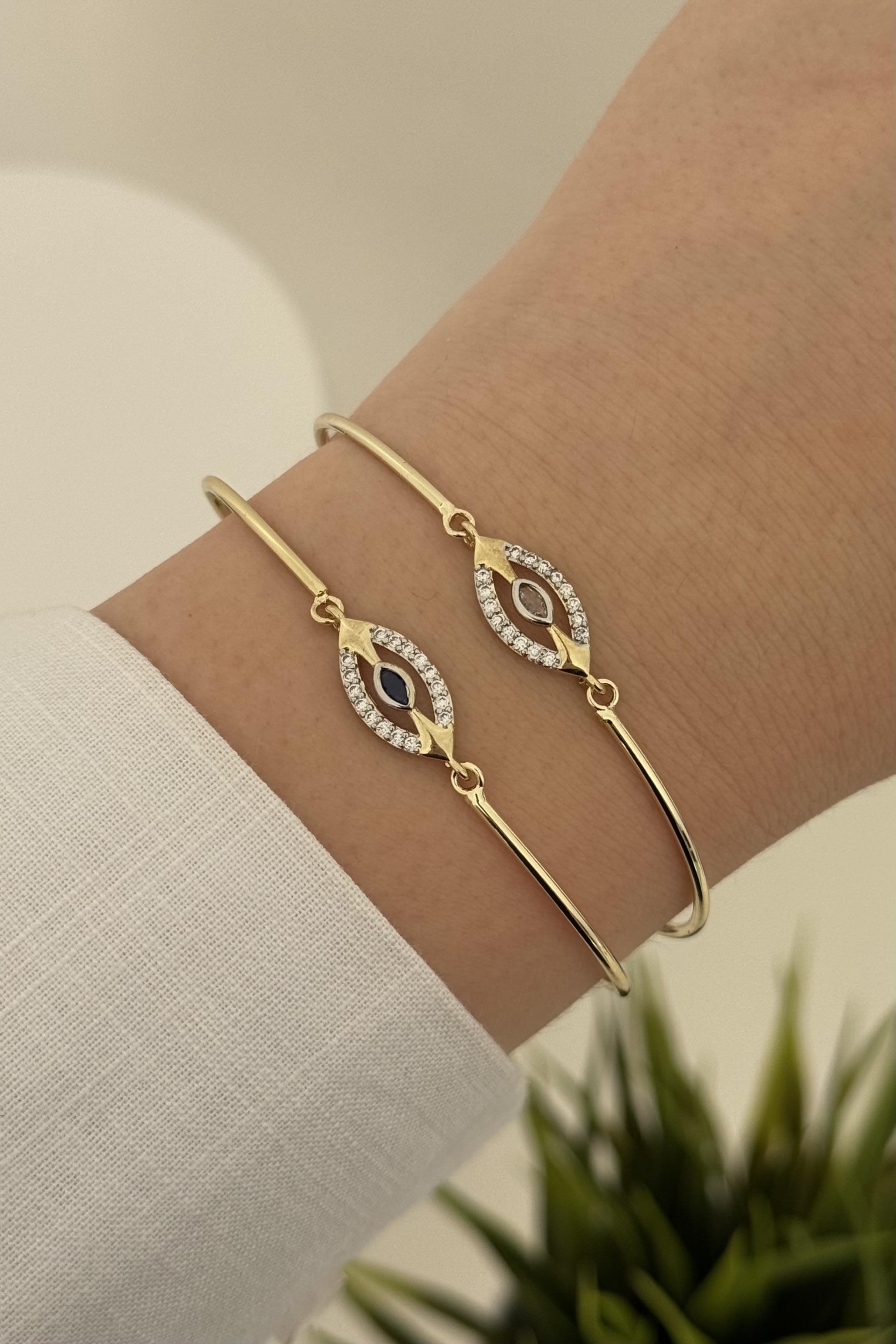 Göz Motifli Kelepçe Bileklik