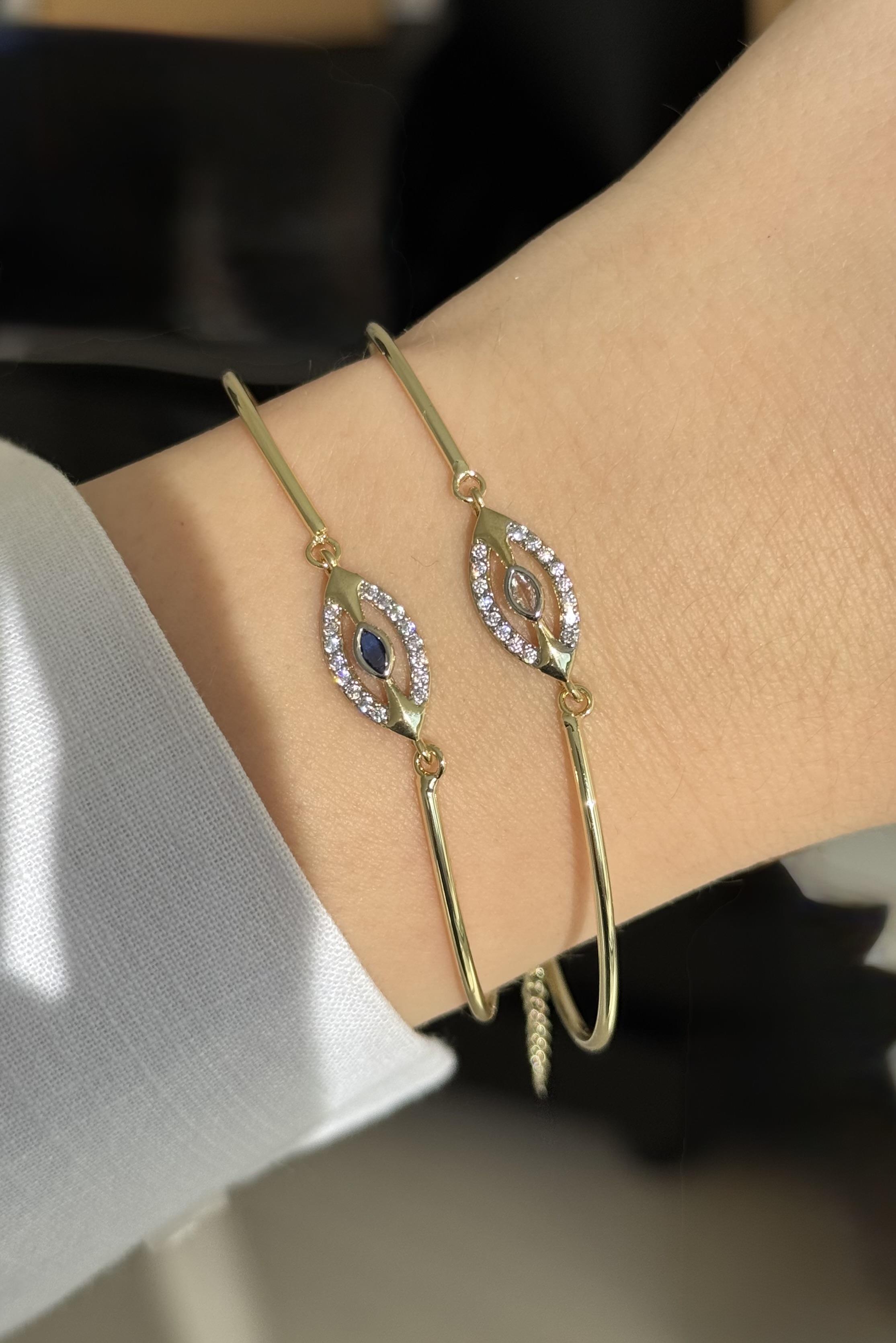 Göz Motifli Kelepçe Bileklik