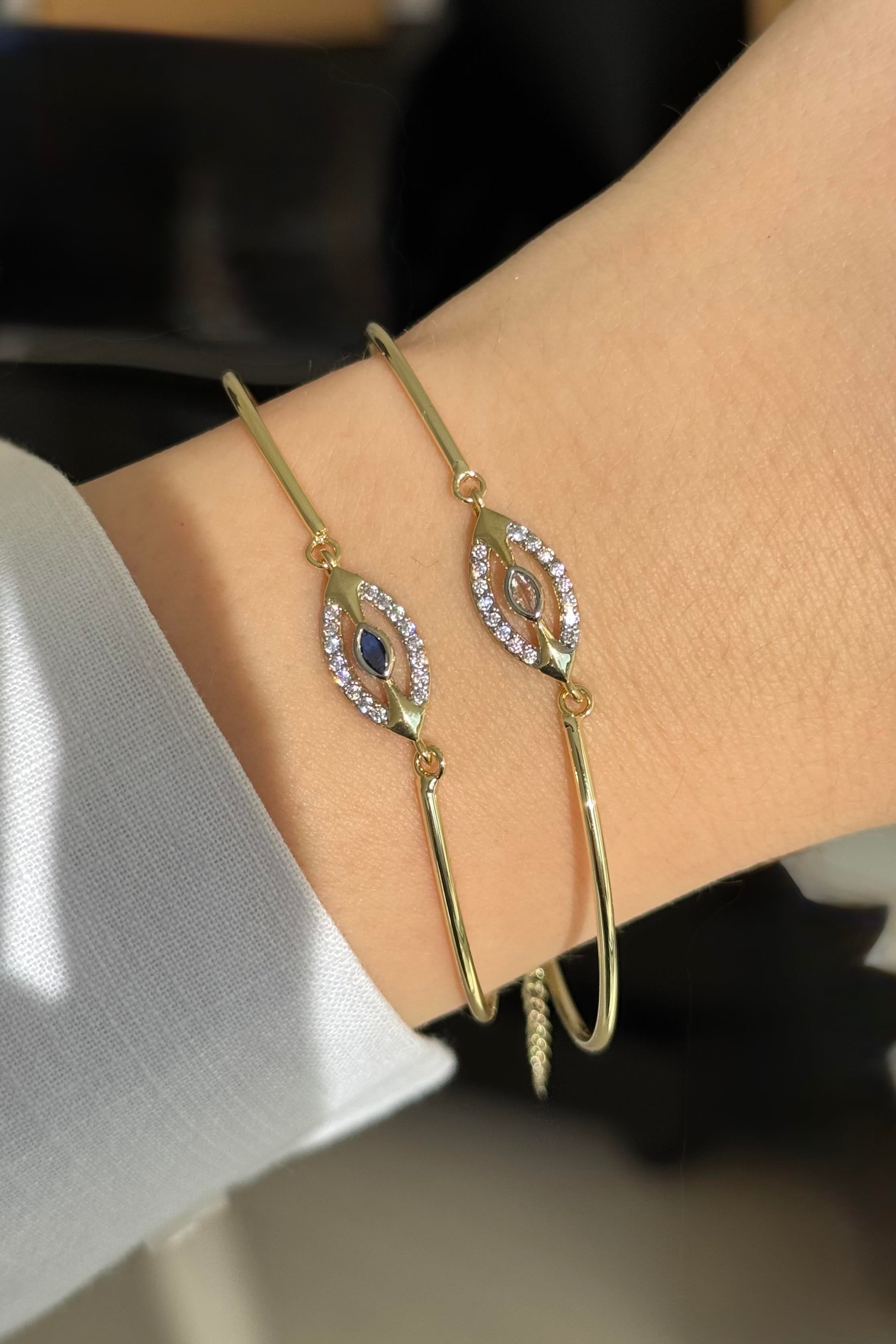 Göz Motifli Kelepçe Bileklik