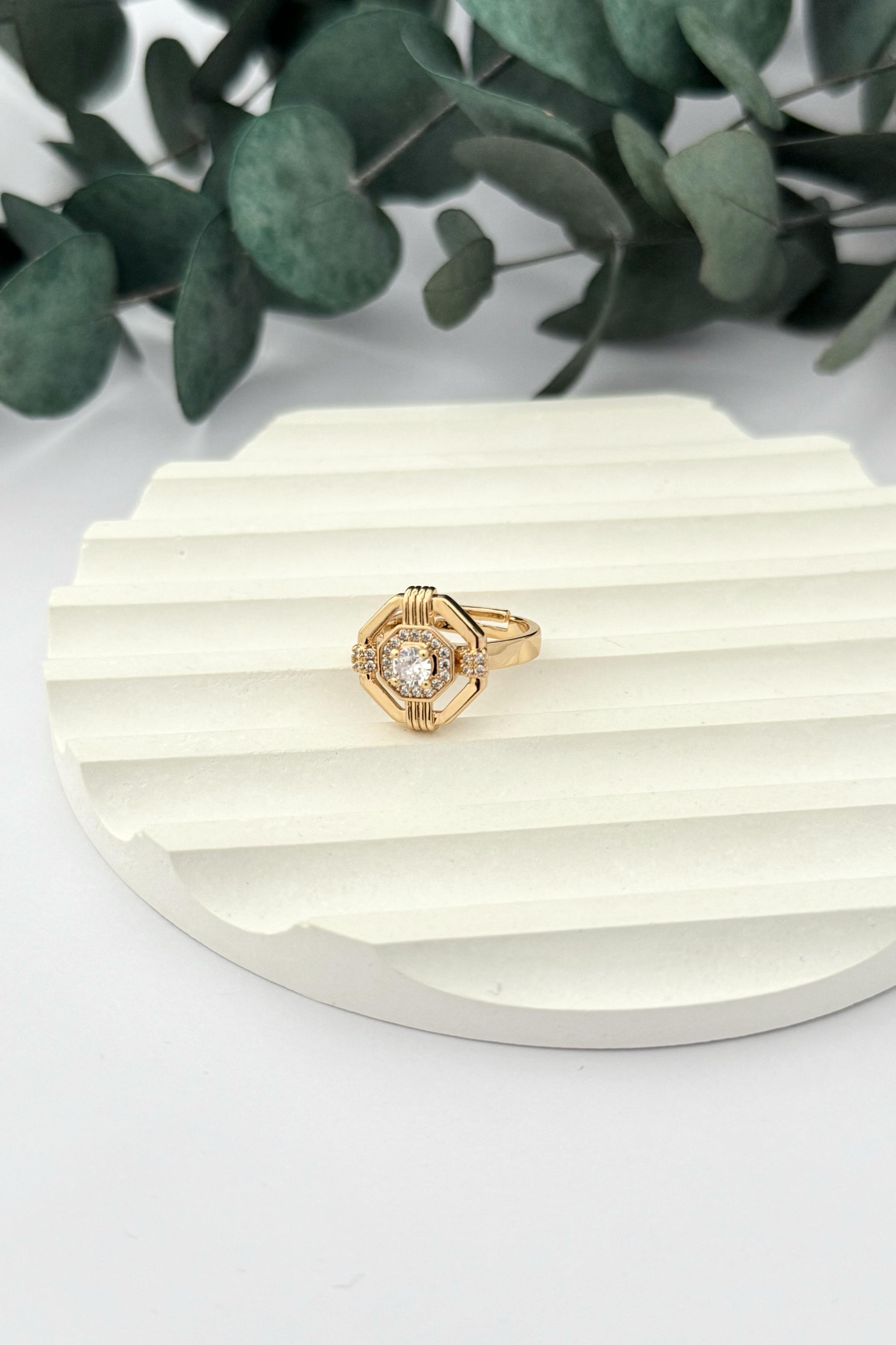 Hexagon Yüzük Gold