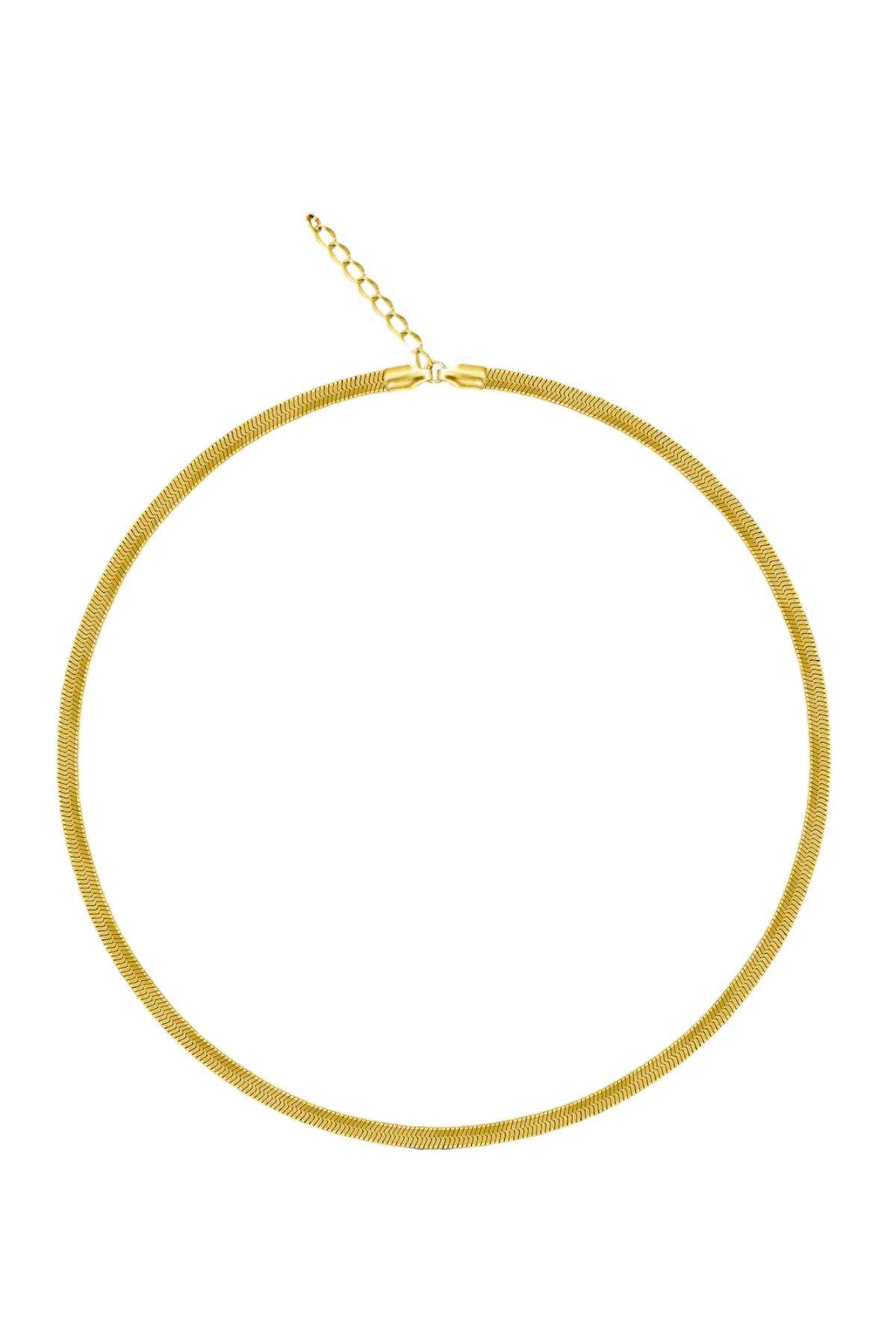 İtalyan Ezme Zincir Gold 45cm Kolye