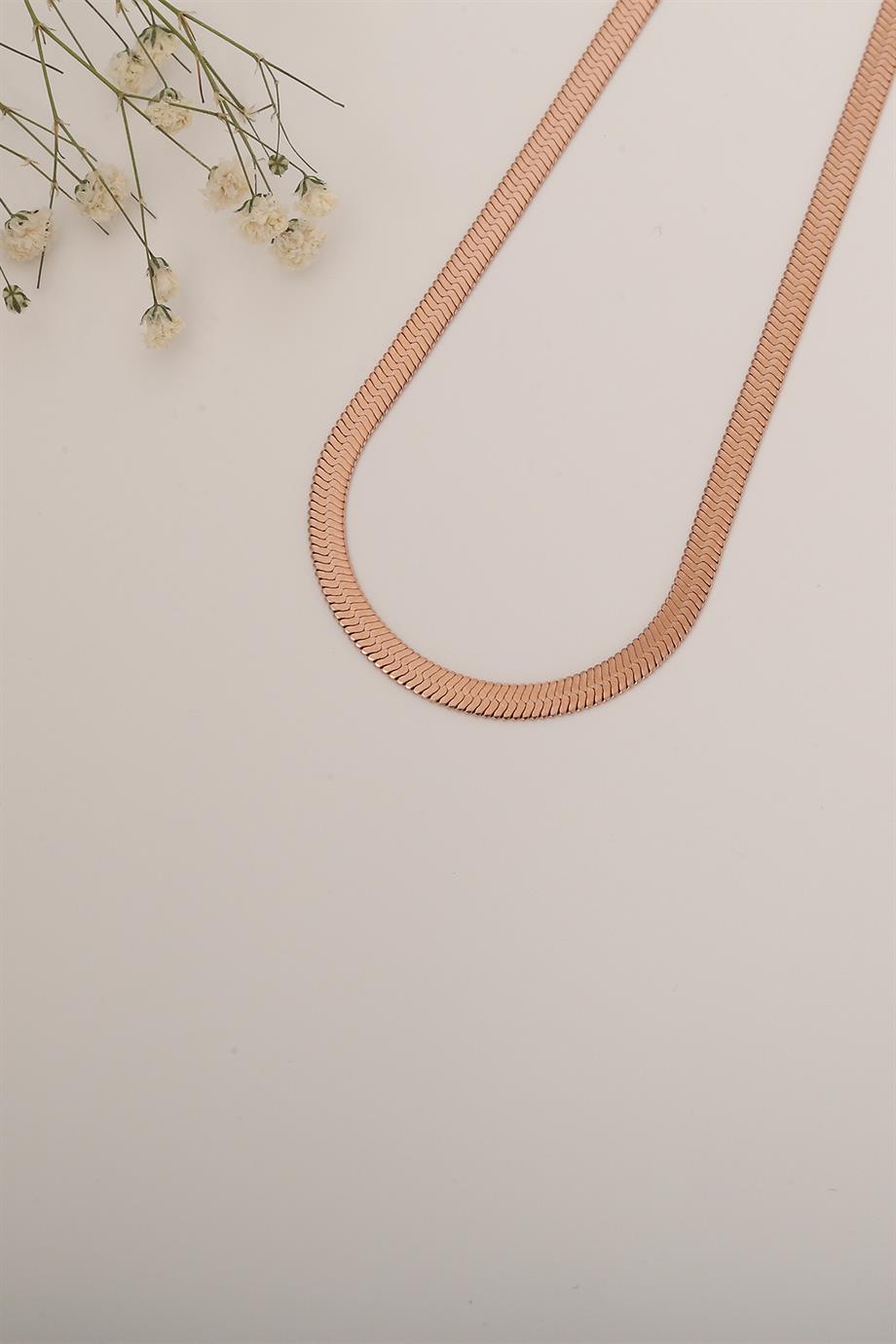 İtalyan Ezme Zincir Rose 45cm Kolye