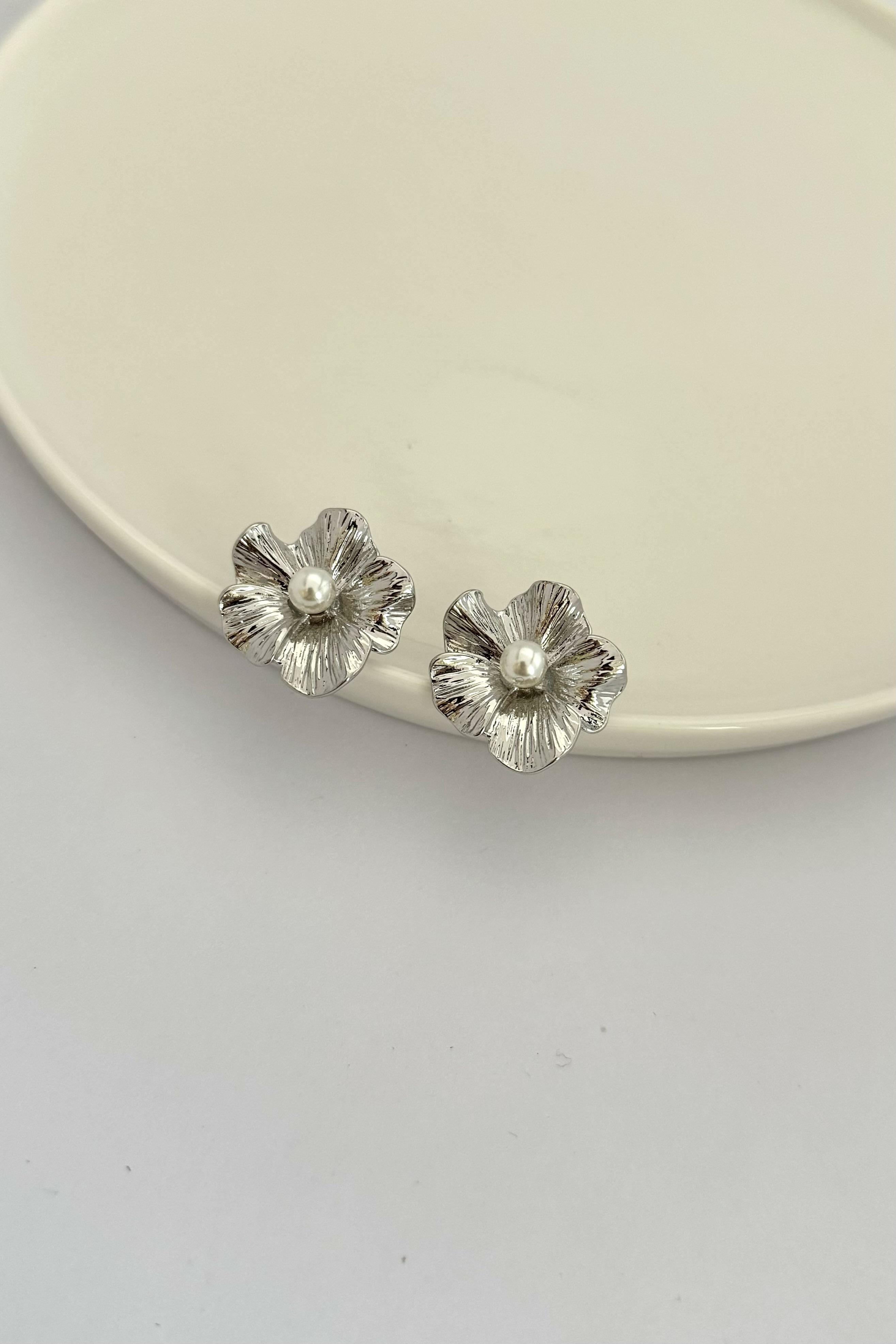 Mini Flower Silver Küpe