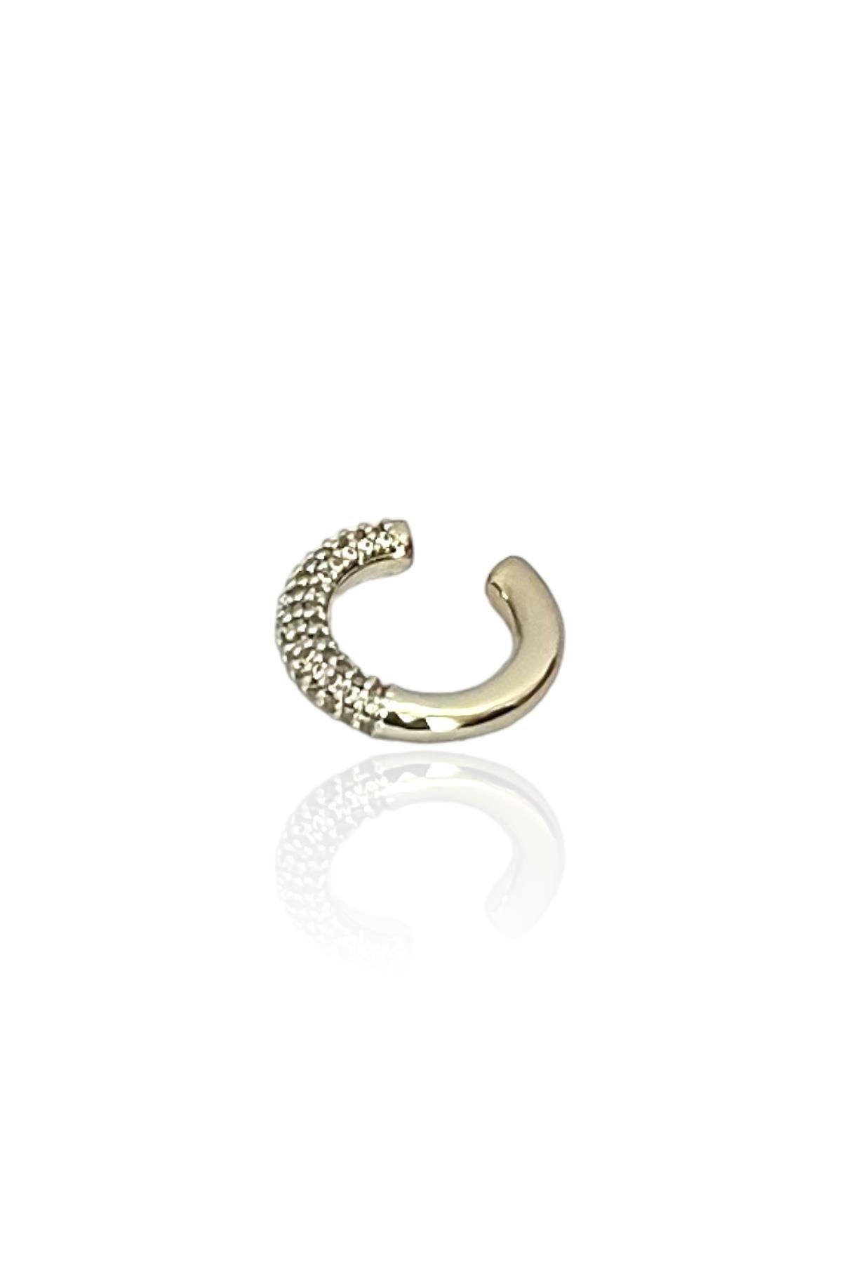 Taşlı Silver Kıkırdak Küpe