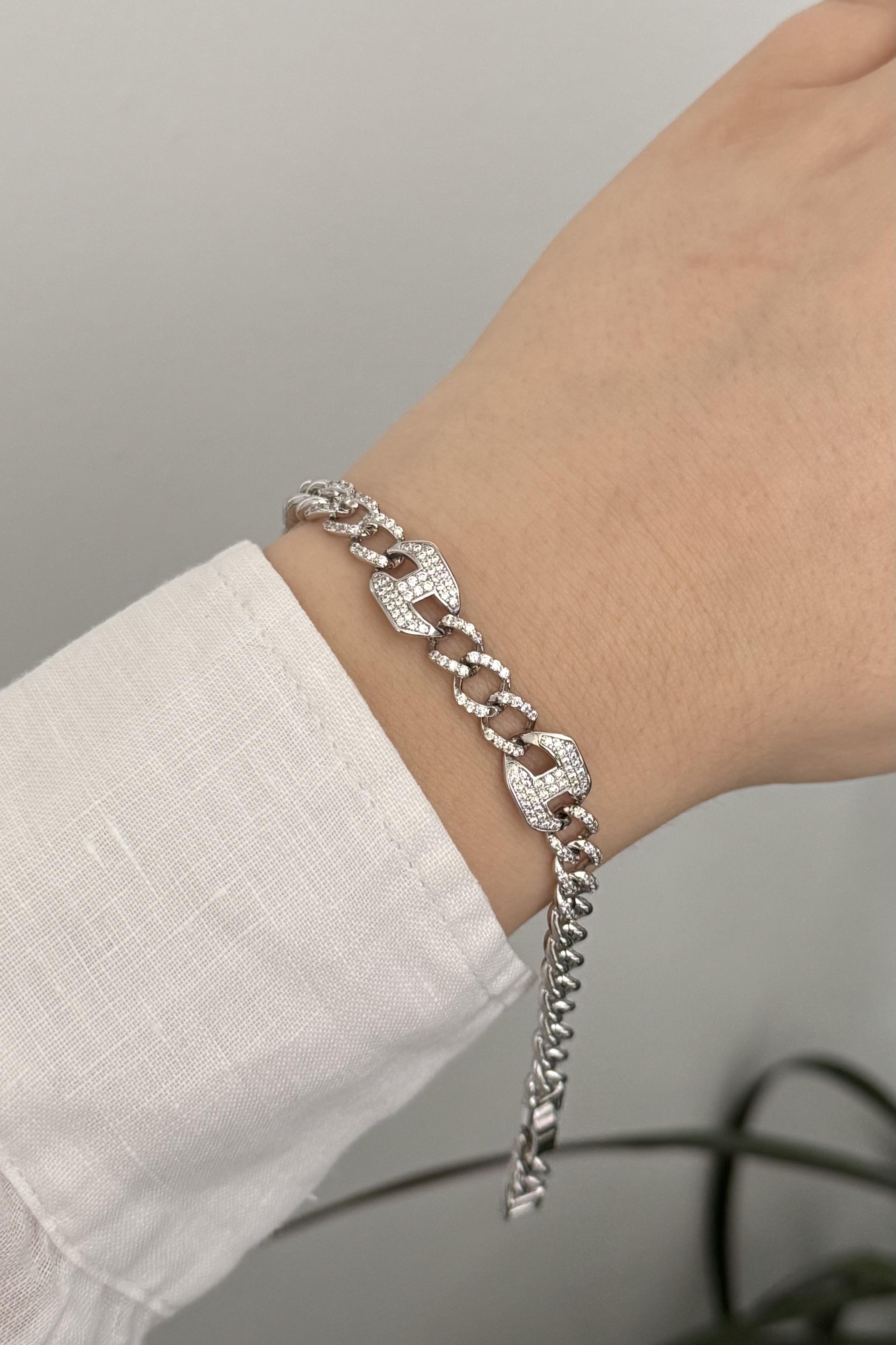 Taşlı Silver Vip Seri Bileklik