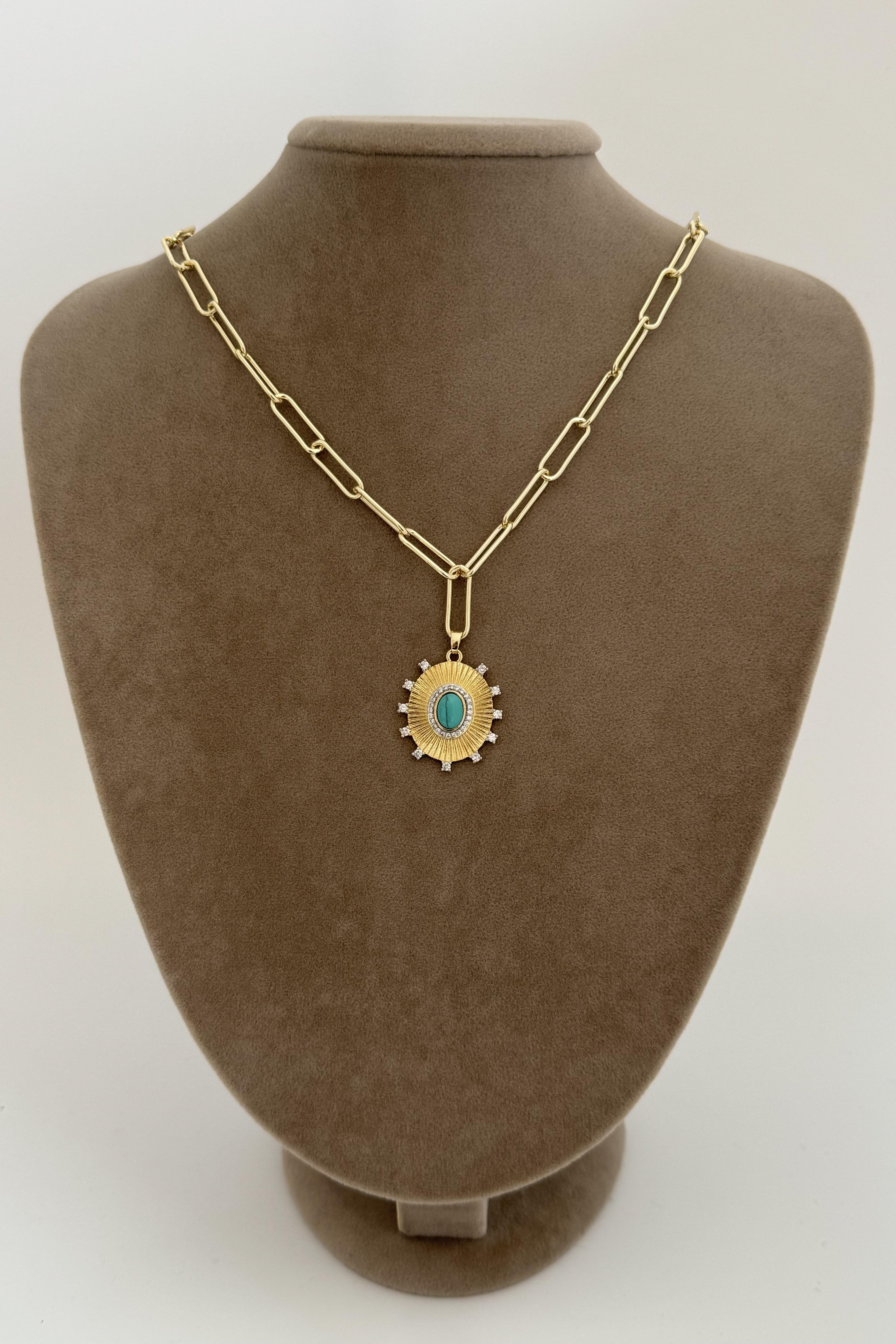 Turquoise Sun Kolye