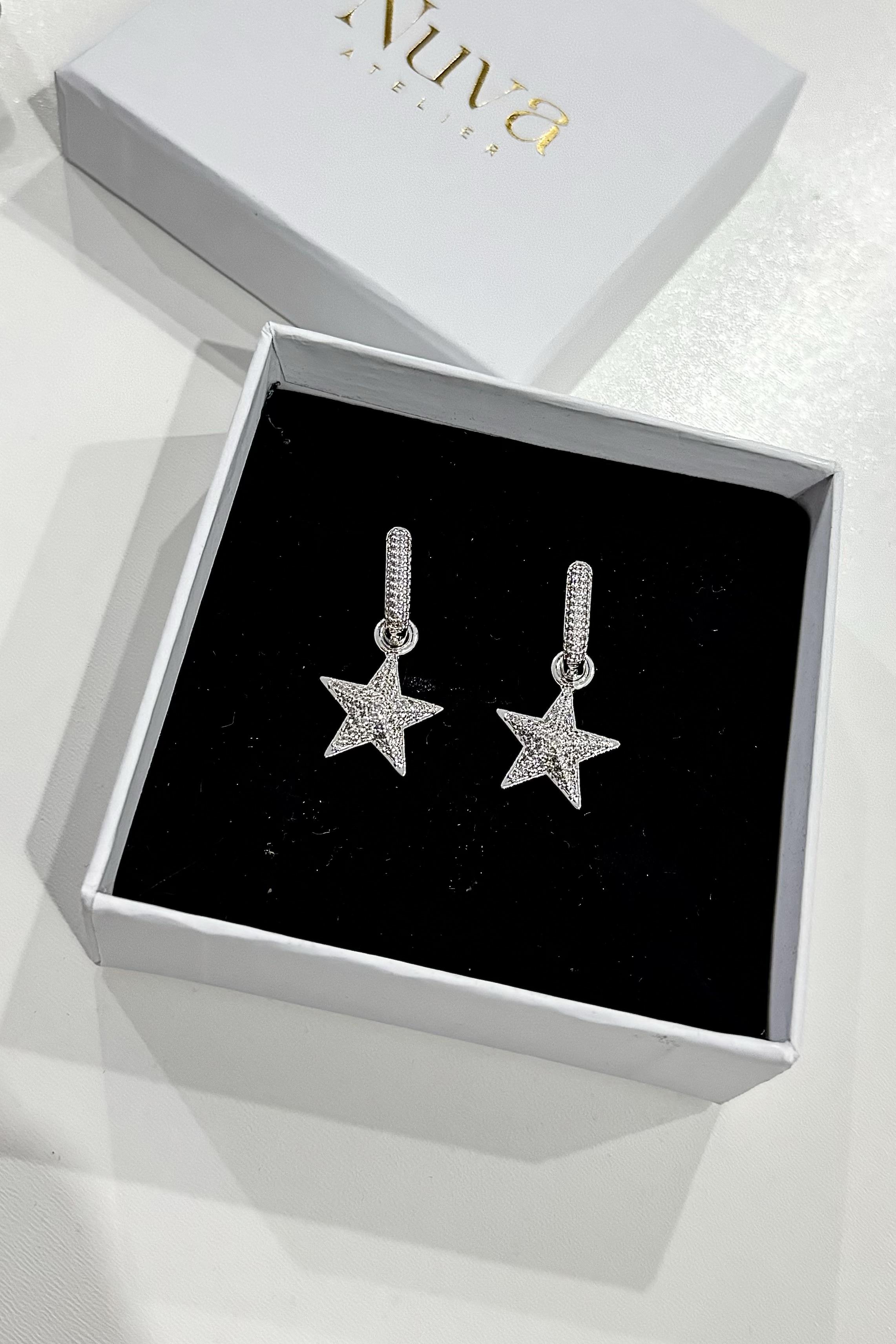 Yıldız Taşlı Silver Küpe