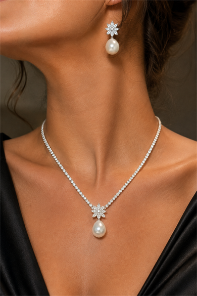  Pearl Grace Kolye-Küpe Set