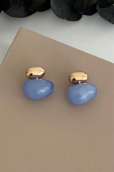 Aura Pebble Mavi Küpe