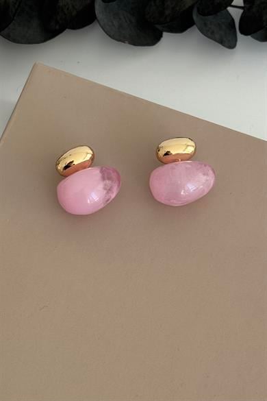 Aura Pebble Pembe Küpe