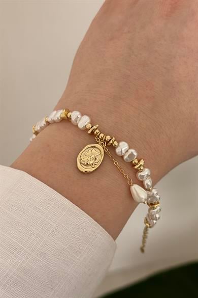 Aurelia Pearl Vip Seri Gold Bileklik