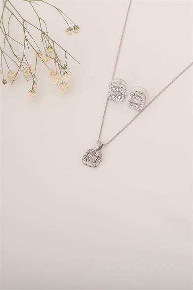 Baget Kolye-Küpe Set Silver