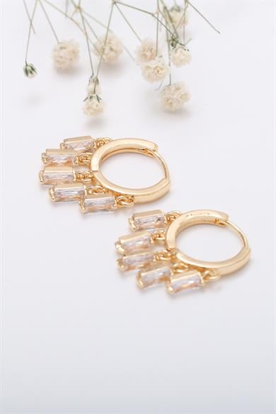 Baget Taşlı Halka  Küpe