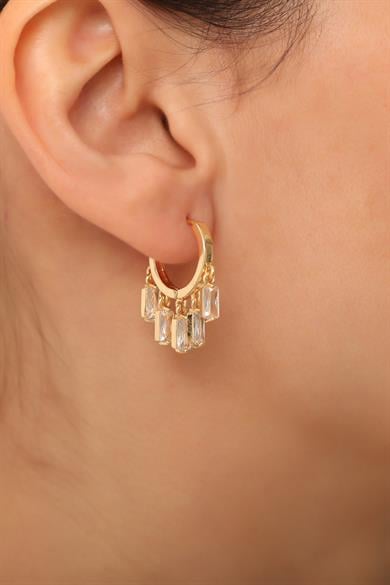 Baget Taşlı Halka  Küpe