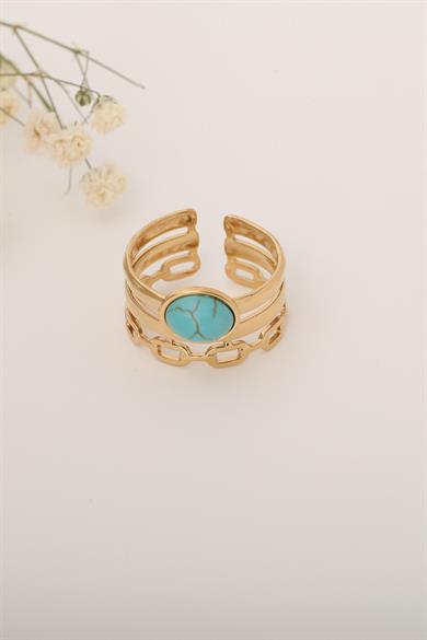 Blue Stone Çelik Yüzük