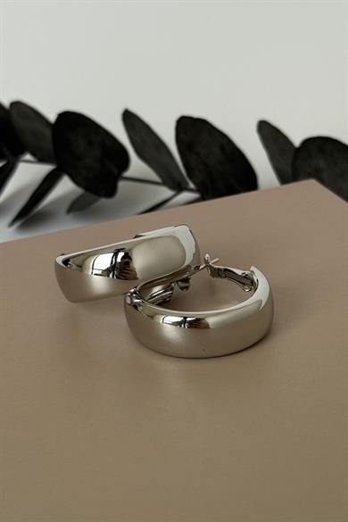 Bold Halka Silver Küpe