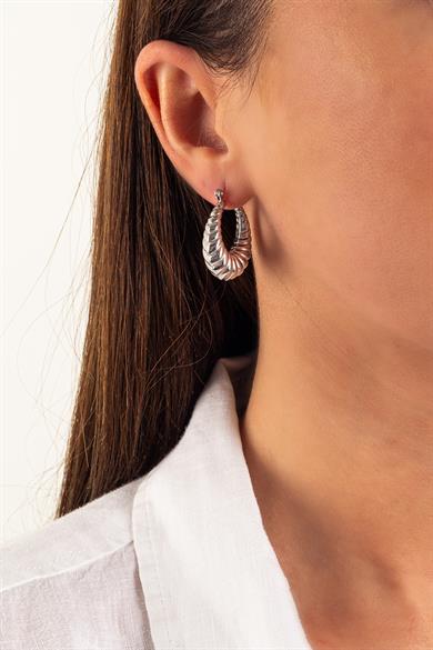 Burgu Silver Çelik Küpe