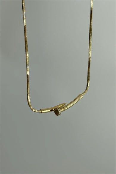 Çivi Model Gold Kolye