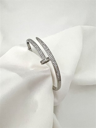 Çivi Silver Kelepçe Bileklik