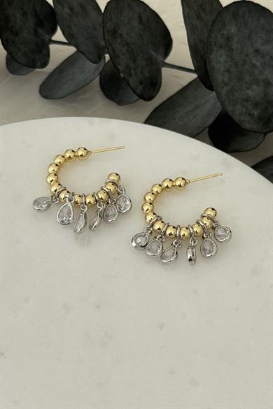 Damla Motifli Halka Küpe