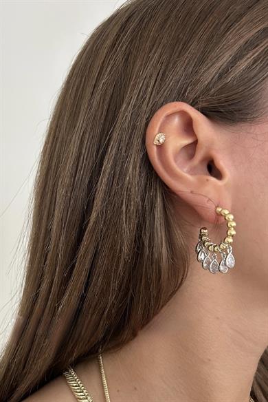 Damla Motifli Halka Küpe